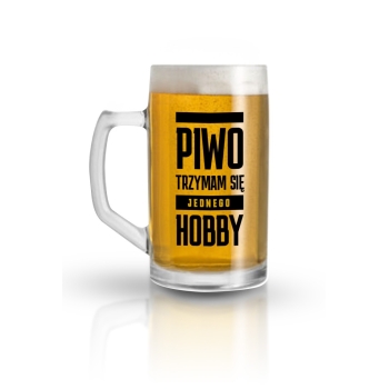 Kufel Funny Beer - Piwo trzymam się jednego hobby